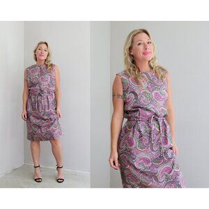 1960's Vintage Avalon Pure Silk Cocktail Dress // Women's Size Medium 8 10